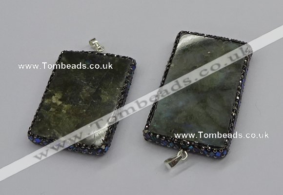 CGP3151 35*50mm - 40*60mm rectangle labradorite gemstone pendants