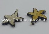 CGP3153 45*50mm starfish fossil coral pendants wholesale
