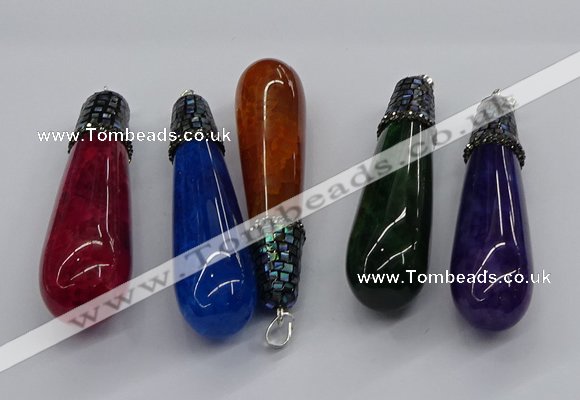 CGP3162 20*75mm - 20*80mm teardrop agate gemstone pendants