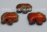 CGP3171 50*55mm elephant agate gemstone pendants wholesale