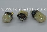 CGP3193 20*30mm - 25*40mm nuggets plated druzy quartz pendants