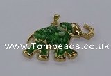 CGP3245 35*60mm elephant druzy agate pendants wholesale