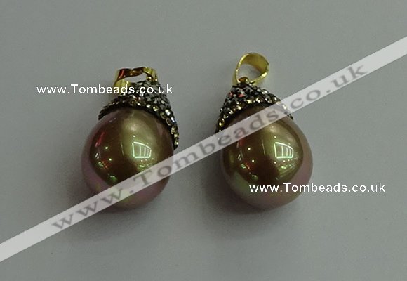 CGP326 15*25mm - 15*30mm teardrop pearl shell pendants wholesale