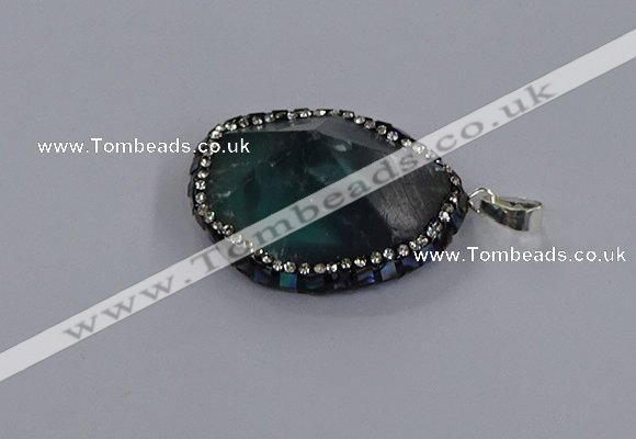 CGP3292 25*30mm - 30*35mm faceted freeform fluorite pendants