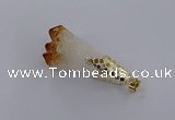 CGP3295 20*40mm - 25*45mm faceted freeform druzy citrine pendants