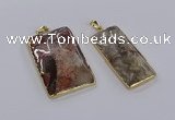 CGP3334 25*50mm - 35*55mm rectangle crazy lace agate pendants