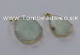 CGP3340 25*35mm - 30*40mm faceted freeform blue sponge quartz pendants