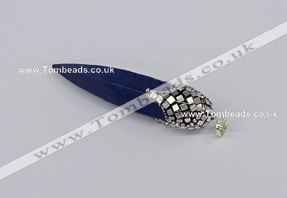 CGP3360 15*50mm - 16*65mm sticks lapis lazuli gemstone pendants
