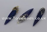 CGP3363 15*50mm - 16*65mm sticks lapis lazuli gemstone pendants