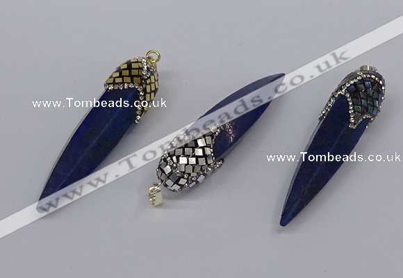 CGP3363 15*50mm - 16*65mm sticks lapis lazuli gemstone pendants