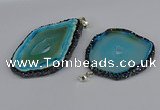 CGP3398 45*50mm - 45*60mm freeform druzy agate pendants