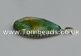 CGP3400 30*40mm - 30*45mm faceted flat teardrop agate pendants