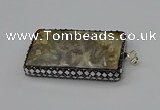 CGP3420 35*60mm - 40*50mm rectangle fossil coral pendants