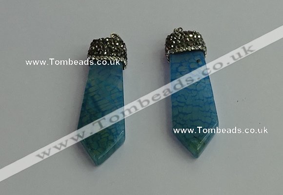 CGP343 12*50mm - 15*55mm arrowhead agate pendants wholesale