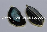 CGP3439 36*70mm - 40*80mm freeform druzy agate pendants wholesale