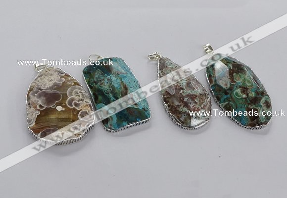 CGP3465 30*40mm - 35*55mm freeform ocean agate pendants