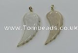 CGP3491 22*45mm - 25*50mm wing-shaped fossil coral pendants