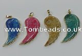 CGP3497 22*45mm - 25*50mm wing-shaped fossil coral pendants