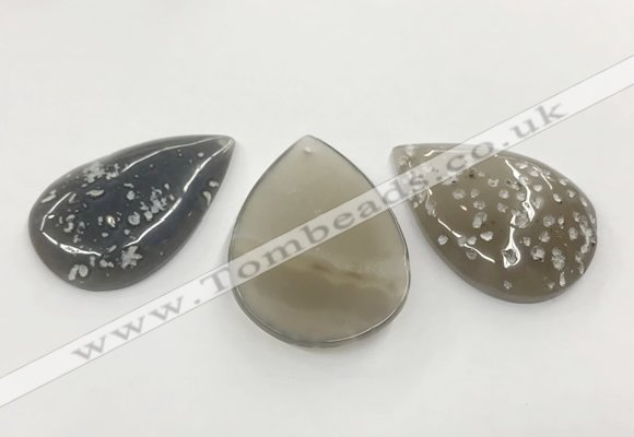 CGP3519 35*50mm - 40*55mm flat teardrop sakura agate slab pendants