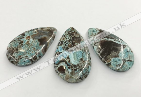 CGP3531 33*55mm - 38*65mm flat teardrop ocean agate slab pendants