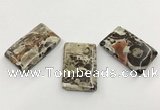 CGP3538 28*42mm - 32*48mm rectangle ocean agate slab pendants