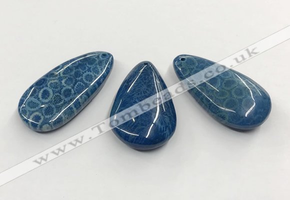 CGP3546 22*45mm - 25*50mm flat teardrop chrysanthemum agate slab pendants