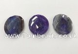 CGP3576 40*50mm faceted oval agate pendants wholesale