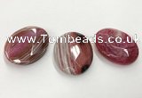 CGP3577 40*50mm faceted oval agate pendants wholesale