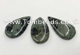 CGP3610 30*50mm - 35*55mm flat teardrop kambaba jasper pendants