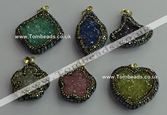 CGP372 25*30mm - 30*35mm freeform crystal glass pendants