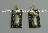 CGP383 20*40mm rectangle pearl pendants wholesale