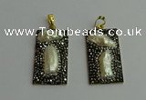 CGP383 20*40mm rectangle pearl pendants wholesale