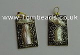 CGP385 20*40mm rectangle pearl pendants wholesale