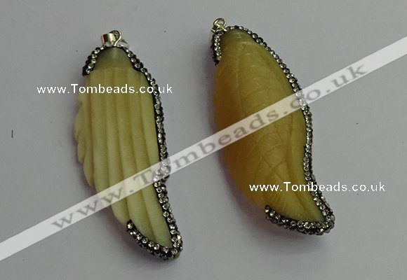 CGP396 25*70mm carved bone pendants wholesale