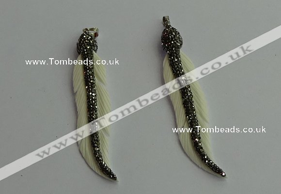 CGP401 12*70mm feather bone pendants wholesale