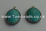 CGP405 30*40mm - 35*45mm oval turquoise pendants wholesale