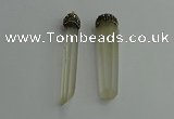 CGP407 10*55mm - 15*65mm sticks white crystal pendants wholesale