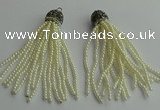 CGP418 3mm round handmade glass beaded tassel pendants wholesale