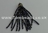 CGP429 2*3mm faceted rondelle handmade chinese crystal tassel pendants