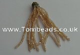 CGP435 2*3mm faceted rondelle handmade chinese crystal tassel pendants