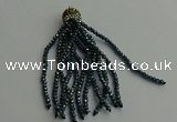 CGP440 2*3mm faceted rondelle handmade chinese crystal tassel pendants