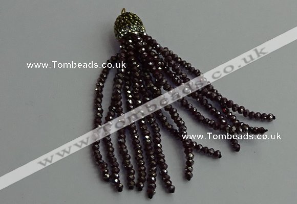 CGP442 2*3mm faceted rondelle handmade chinese crystal tassel pendants