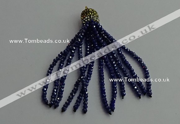 CGP444 2*3mm faceted rondelle handmade chinese crystal tassel pendants