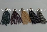 CGP450 2*3mm faceted rondelle handmade chinese crystal tassel pendants