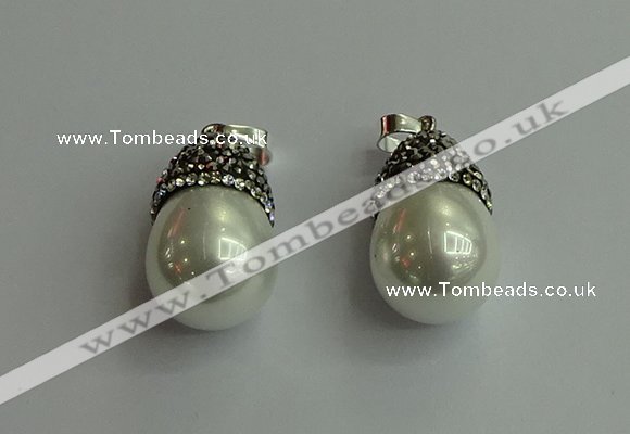 CGP455 15*25mm - 15*30mm teardrop pearl shell pendants wholesale