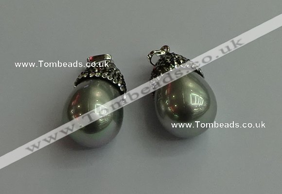 CGP460 15*25mm - 15*30mm teardrop pearl shell pendants wholesale