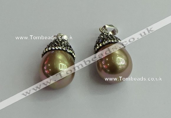 CGP461 15*25mm - 15*30mm teardrop pearl shell pendants wholesale