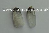 CGP488 15*35mm - 18*45mm nugget white crystal pendants wholesale