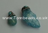 CGP495 15*30mm - 25*40mm nugget plated quartz pendants wholesale