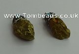 CGP498 15*30mm - 25*40mm nugget plated quartz pendants wholesale